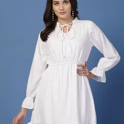 Style Quotient Women Tie-Up Neck Fit & Flare Dress-picture-25