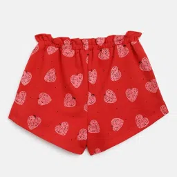 Lil Tomatoes Kids Red Cotton Printed Shorts image 2