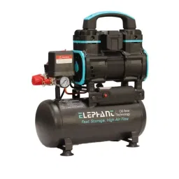 Elephant Oil Free & Noiseless Air Compressor 1.2 HP Power 8 L Tank 100% Aluminium Winding 65 LPM Air Flow, AC08DC-AB19 image 5