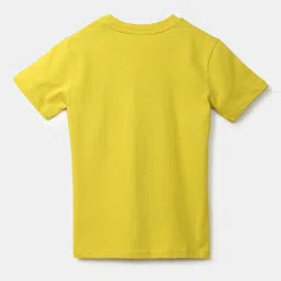 United Colors of Benetton Kids Lime Green Cotton Printed T-shirt image 2