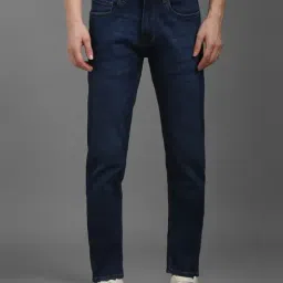 Louis Philippe Navy Cotton Slim Fit Jeans-image-45