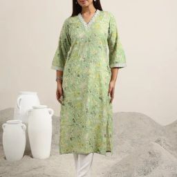 Libas Green Floral Kurta-picture-31