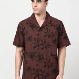 Peter England Brown Regular Fit Printed Shirt-image-8