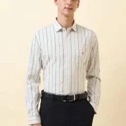Allen Solly Beige Cotton Regular Fit Striped Shirt-picture-28