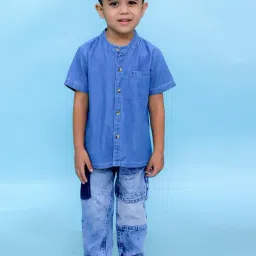 The Mom Store Boys Blue Cotton Shirt-picture-15
