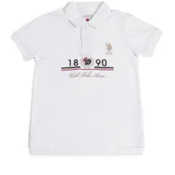 US Polo Kids Boys White Cotton Embroidery Polo T-Shirt-image-74