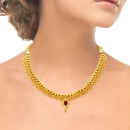 Waman Hari Pethe Jewellers 22k Gold Thushi Necklace for Women image 2