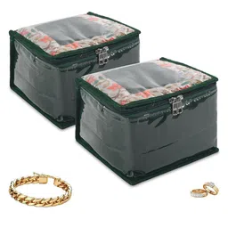 HOMESTIC Green Set of 2 Regular Jewellery Organiser Organisers-picture-12