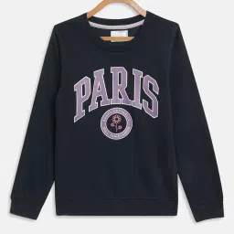 METTLE Kids Navy Graphic Print Full Sleeves Sweatshirt image 1