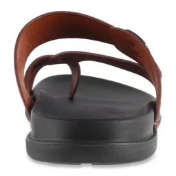 Da Vinchi by Metro Men's Caramel Brown Cross Strap Sandals image 5