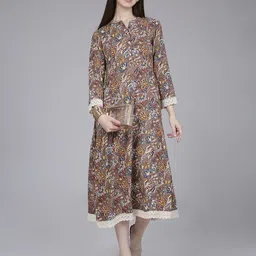 Saffron Threads Floral Print Fit & Flare Midi Dress image 5