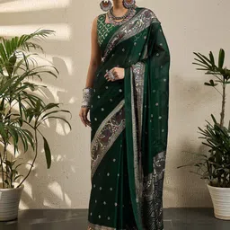 Mitera Floral Poly Georgette Banarasi Saree-picture-28
