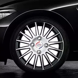 Auto Pearl CDC20 R14 355.6 mm(14 Inch) Press Type Wheel Hubcap with Retention Ring Silver Black Wheel Cover for ford Fiesta 1.6L P (Set of 4) image 2