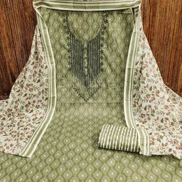 SHADOW & SAINING Printed Pure Cotton Unstitched Dress Material image 4