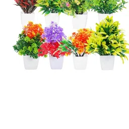 Dekorly Multi Plastic Artificial Flowers & Plants With Pot image 1