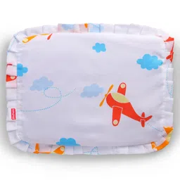 Babyhug Head Shaping Mustard Seed Pillow Aeroplane Print - White| 1 Kg Natural Rai| Cotton Removable Cover| Natural Warming Property|Prevents Cold & Flat Head Syndrome| NewBorn Neck & Shoulder Support image 2