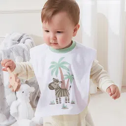 Snugtime 3 Pack Popover Baby Bibs|Printed & Applique Embroidery|Soft Rib Neck|Cotton Blends|Ultra Soft & Super Absorbent|For Drooling, Teething & Feeding|For Unisex 6-36 Months-Zebra image 2