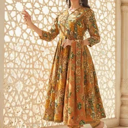 SZN Women Floral Printed Empire Kurta with Trousers & With Dupatta image 2