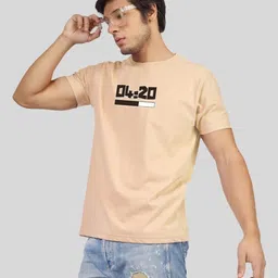 Greylongg Men Graphic Printed Round Neck Cotton T-shirt image 1