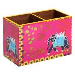 Duli Enamel Coated Multipurpose Cutlery Holder Spoon Stand Table Organizer - Pink image 3