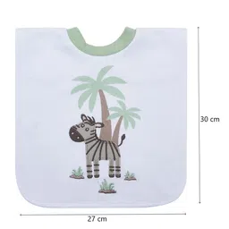Snugtime 3 Pack Popover Baby Bibs|Printed & Applique Embroidery|Soft Rib Neck|Cotton Blends|Ultra Soft & Super Absorbent|For Drooling, Teething & Feeding|For Unisex 6-36 Months-Zebra image 3