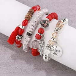 TheVineGirl Set Of 4 Artificial Beaded Elasticated Bracelet image 5