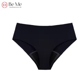 BeMe Seamless Solid Reusable Leak-Proof Period Panty For Women - Black image 4