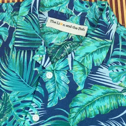 The Lion and the Fish Viscose Half Sleeves Tropical Theme Printed Shirt - Tropical Blue image 5