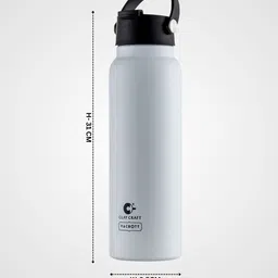 CLAY CRAFT Vacbott White Brand Logo Printed BPA Free Double Wall Vacuum Water Bottle 900ML image 4