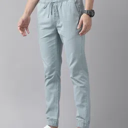 Roadster Men Blue Solid Joggers image 5