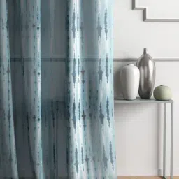 DDECOR Live Beautiful Blue Readymade 7 Ft. Door Curtain - Set of 1-image-0