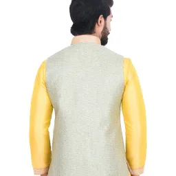 Manyavar Green Self Print Ethnic Jacket image 2