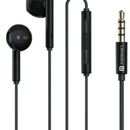 Portronics Conch Theta A in Ear 3.5mm Wired Earphones with In Line HD Mic, Powerful Audio - Black-picture-1