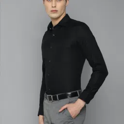 Louis Philippe Black Cotton Regular Fit Shirt image 3