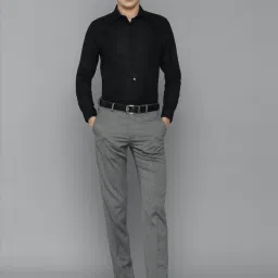 Louis Philippe Black Cotton Regular Fit Shirt image 5