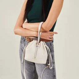 Accessorize London White Solid Bucket Bag-picture-9