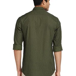 ColorPlus Green Tailored Fit Printed Shirt image 2