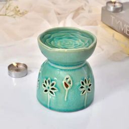 Tayhaa Blue Ceramic Floral Cut Design Oil Diffuser-picture-32