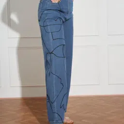 Miss Chase Blue Denim Solid Jeans image 3