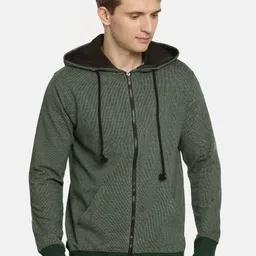 ARISE Men Olive Green Solid Hooded Sweatshirt-picture-12
