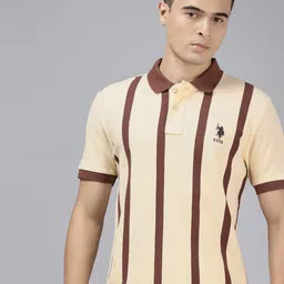 U.S. Polo Assn. Slim Fit Polo Collar Striped Pure Cotton T-shirt-picture-33