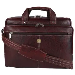 HiLEDER 100% Pure Genuine Original Leather Spacious Stylish 14.5 inch Laptop Messenger, Brown-image-57