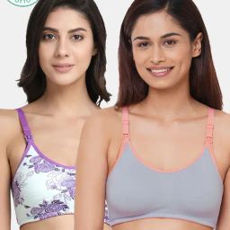 Inner Sense Multicolored Non Wired Non Padded Nursing Bra (Pack Of 2)-picture-22
