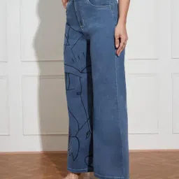 Miss Chase Blue Denim Solid Jeans image 4