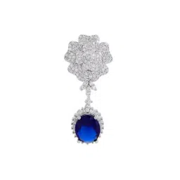 Priyaasi Blue American Diamond Studded Drop Earring image 5