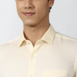 Peter England Elite Beige Cotton Slim Fit Shirt image 4