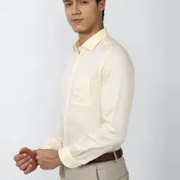Peter England Elite Beige Cotton Slim Fit Shirt image 3