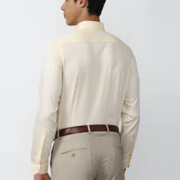 Peter England Elite Beige Cotton Slim Fit Shirt image 2