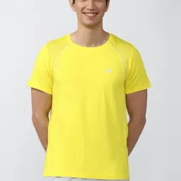 Peter England Casuals Yellow Regular Fit Striped T-Shirt-picture-18