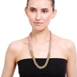 Imli Street Pink & Golden Necklace-picture-47
